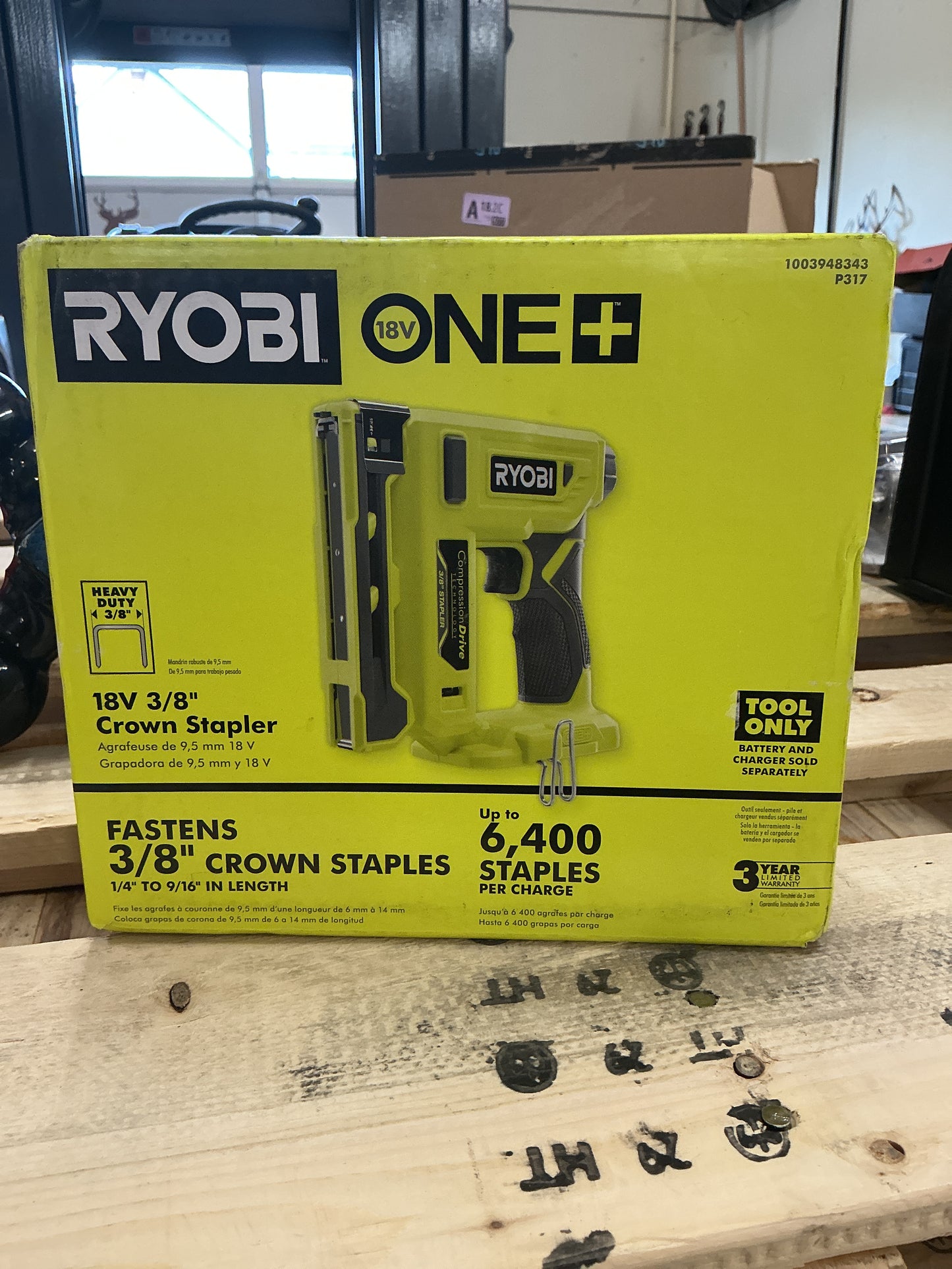 Ryobi 3/8” Crown Stapler 18V