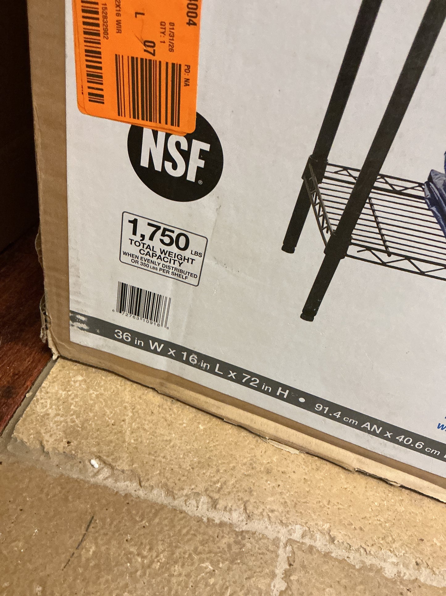 HDX 36”W x 16”L x 72”H utility rack