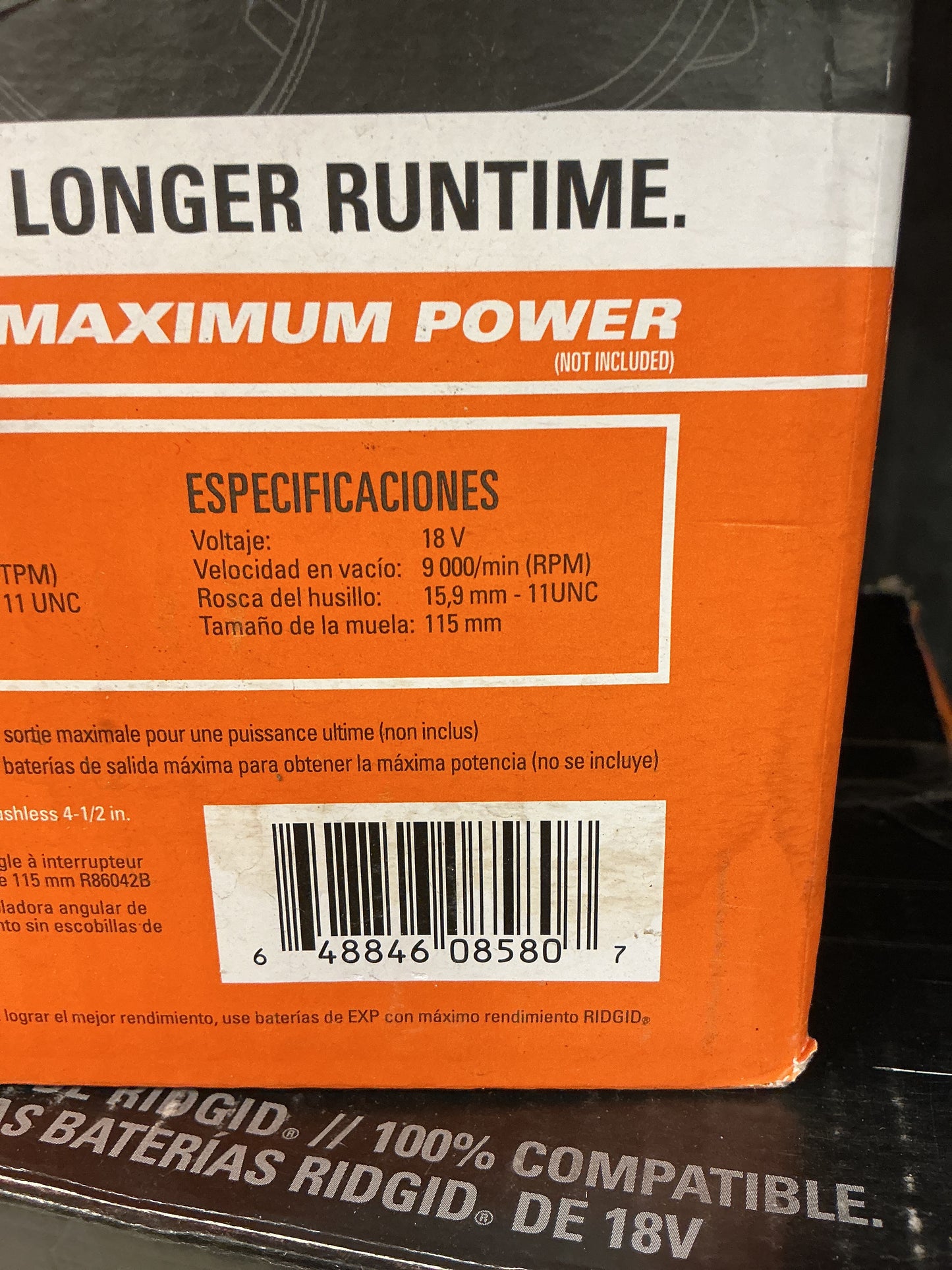 Rigid 4 1/2” Paddle Switch Angle Grinder R86047B