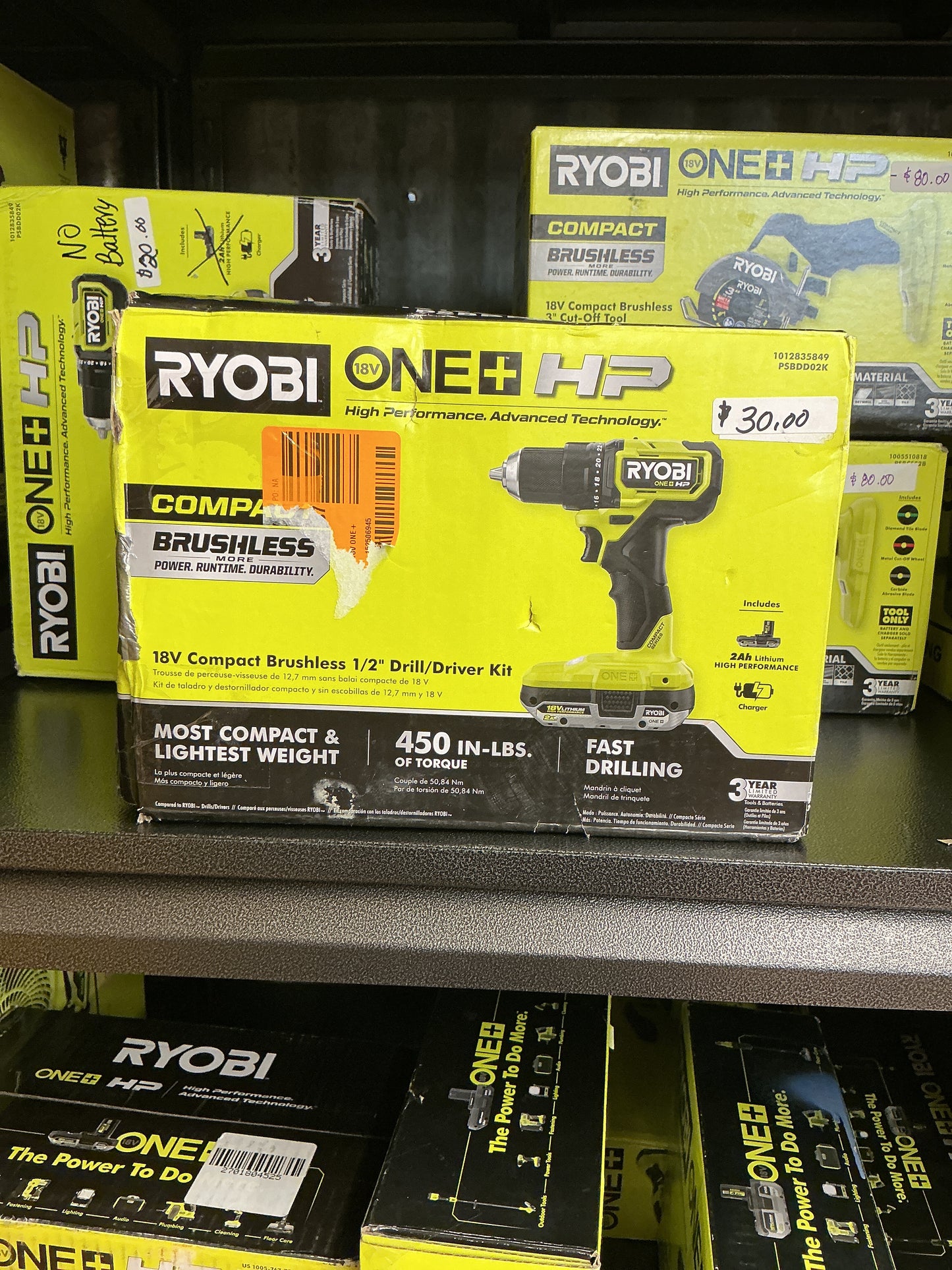 Ryobi 18v compact brushless 1/2" drill/driver kit