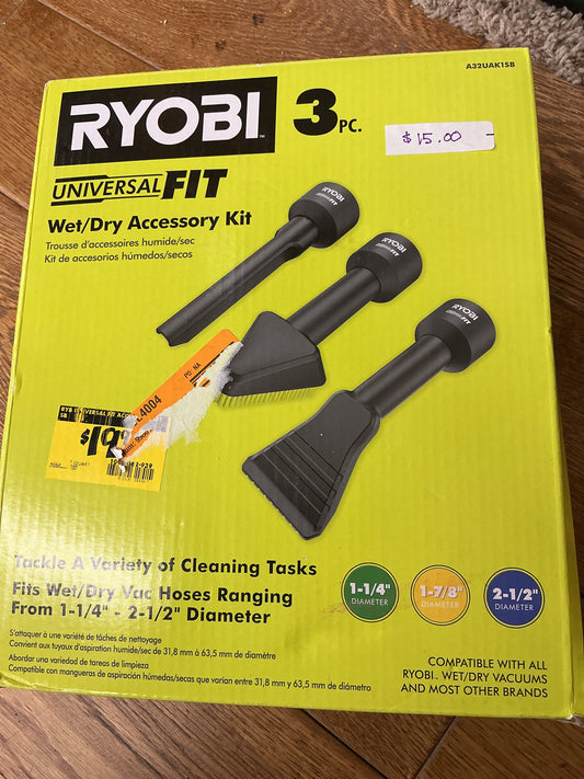 Ryobi 3 pc wet/dry accessory kit