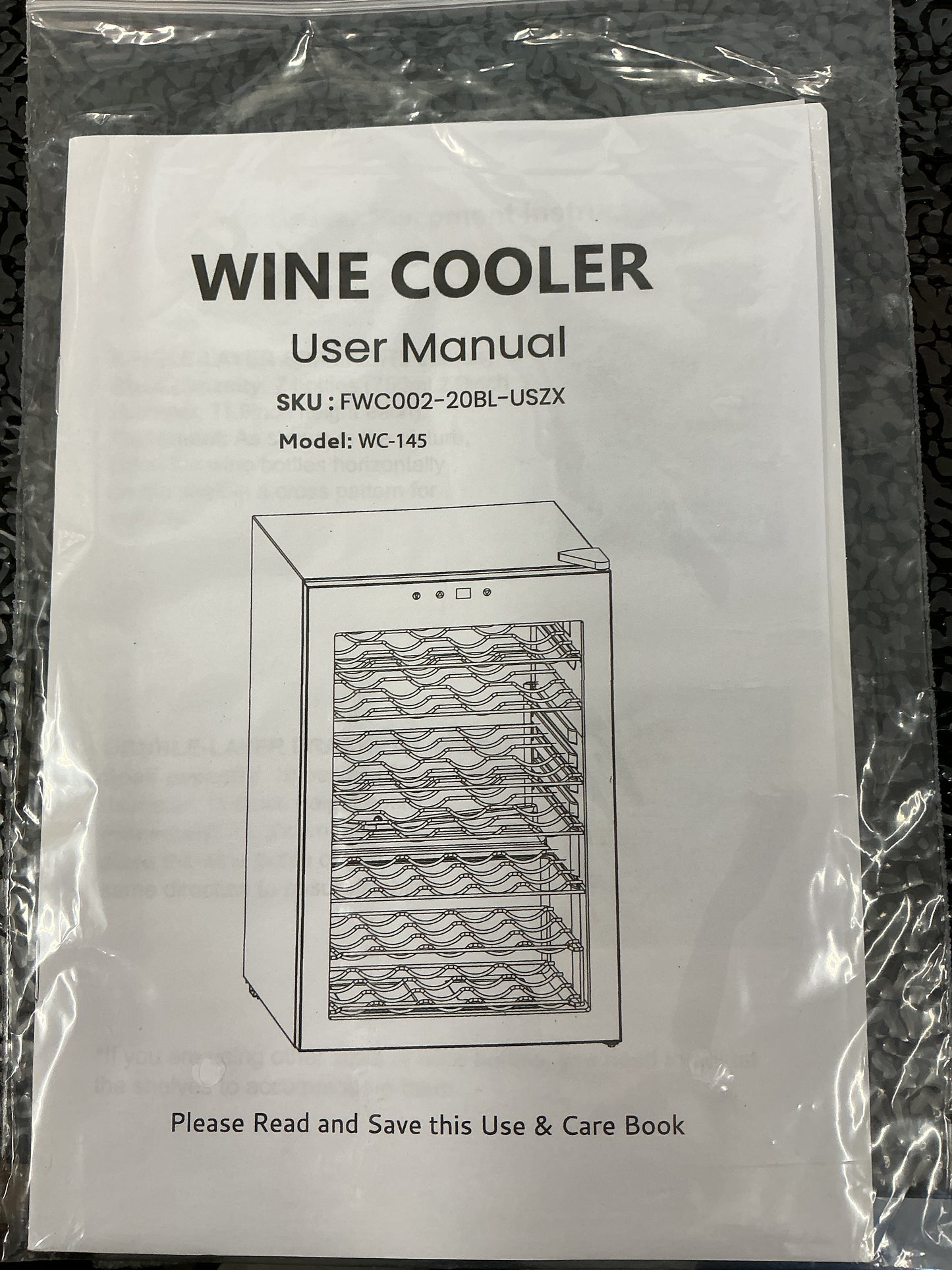 WC-145 Wine & Beverage cooler 20.3 in single zone 45 bottles