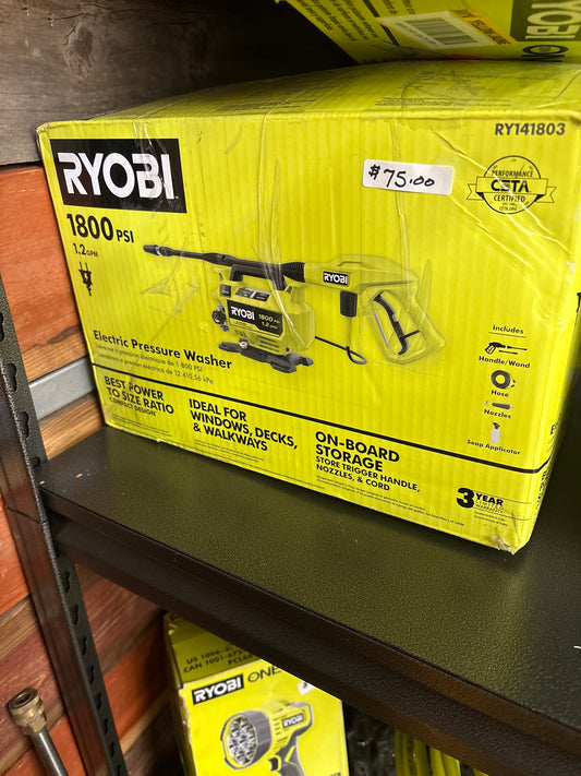 Ryobi 1800psi electric pressure washer