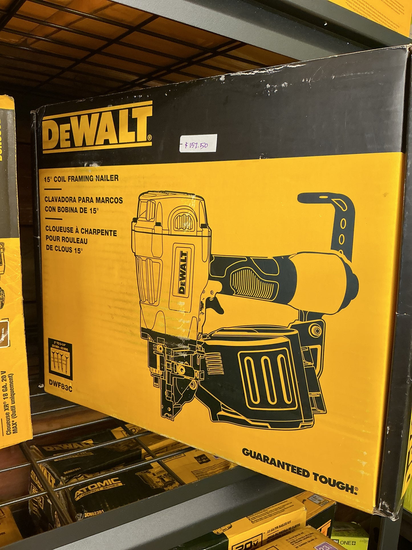 Dewalt 15° coil framing nailer dwf83c
