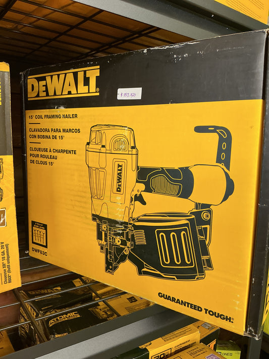 Dewalt 15° coil framing nailer dwf83c