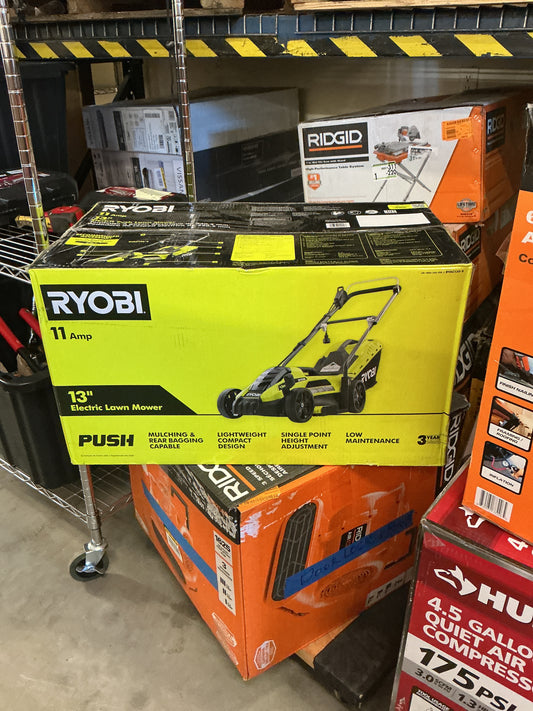 Ryobi 11 amp 13” electric lawn mower