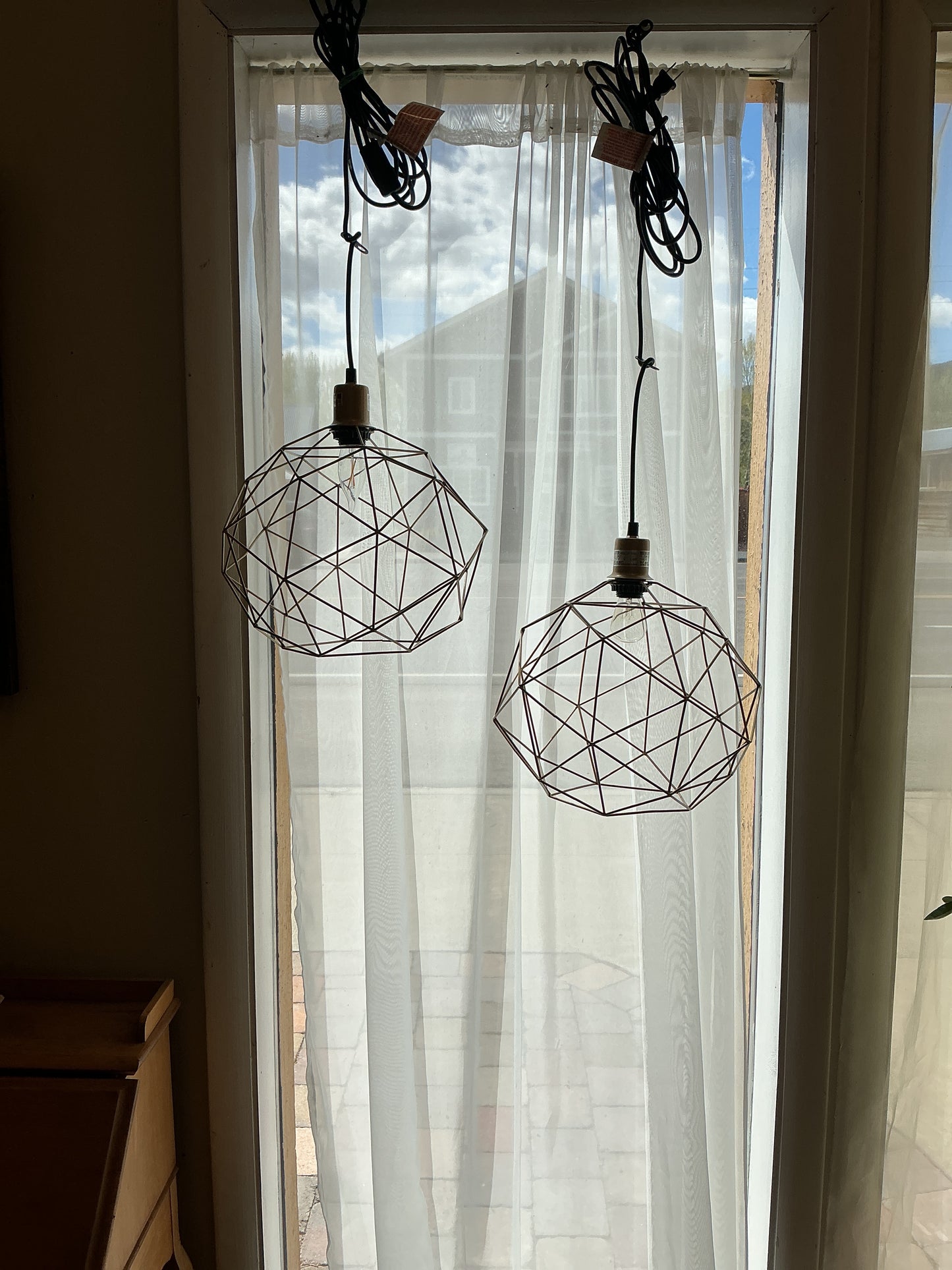 Brass Wire  Lighting Pair