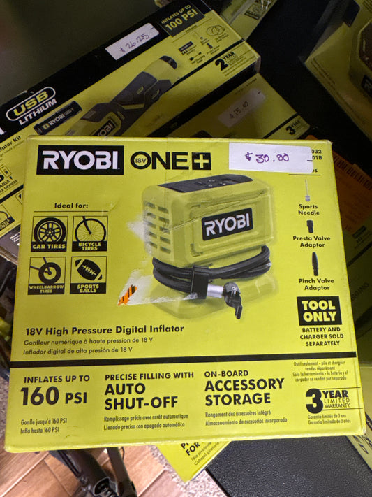 Ryobi 18v high pressure digital inflator