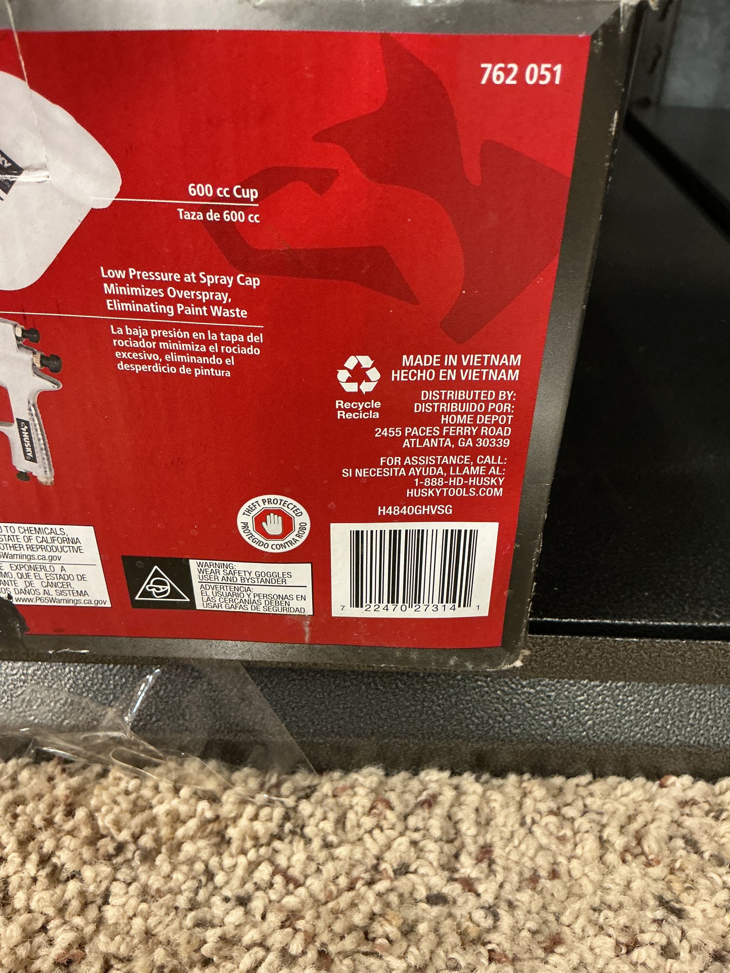 Husky HVLP spray gun gravity feed -used