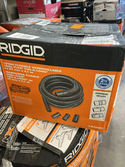Rigid 2-1/2”x20’ dual flex locking vacuum hose